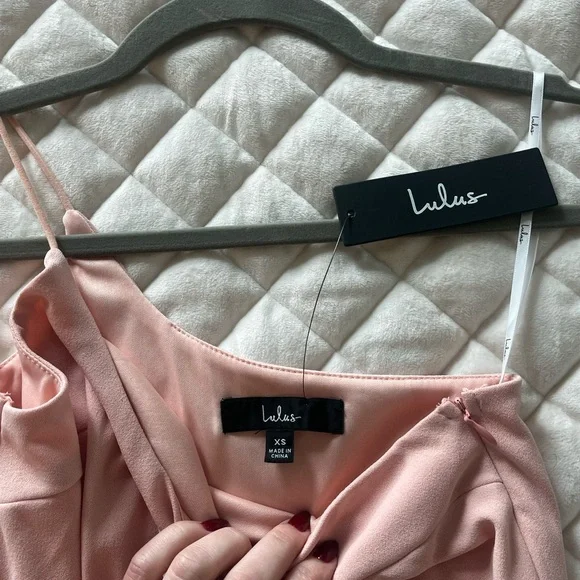 Lulu's Pink Tie-Waist Wedding Guest Dress - Picture 4 of 5